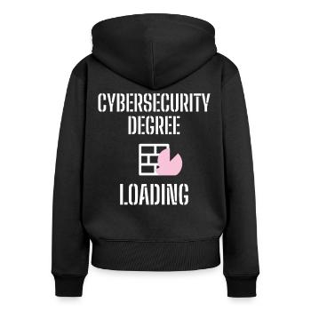 Cybersecurity - IT-Sicherheit Informatiker - Frauen Premium Bio Zip Hoodie - Schwarz - Hinten - Julia (174cm)