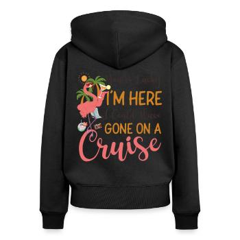Vacances en bateau de croisière Vous avez de la chance - Sweat à capuche zippé Premium bio Femme - noir - Dos - Julia (174cm)