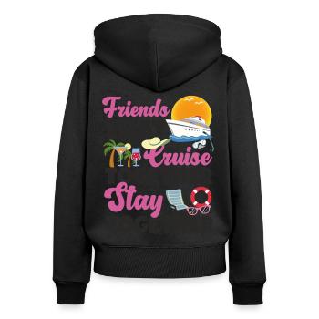 Cruise Ship Vacation Friends - Frauen Premium Bio Zip Hoodie - Schwarz - Hinten - Julia (174cm)