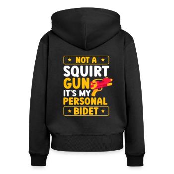 Pas de pistolet pulvérisateur, c’est mon personnel - Sweat à capuche zippé Premium bio Femme - noir - Dos - Julia (174cm)