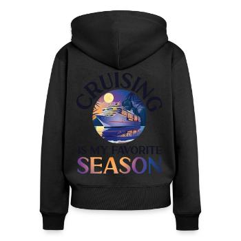 Cruise Ship Vacation Girl Cruising - Women's Premium Organic Zip Hoodie - black - Back - Julia (174cm)
