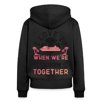 Cruise Ship Vacation Friends - Frauen Premium Bio Zip Hoodie - Schwarz - Hinten - Julia (174cm)