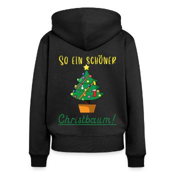 Christbaumloben Christbaum Weihnachten - Frauen Premium Bio Zip Hoodie - Schwarz - Hinten - Julia (174cm)