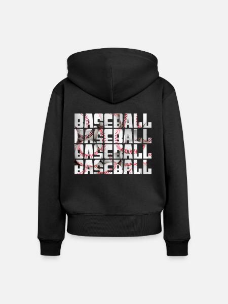 baseball - Frauen Premium Bio Zip Hoodie - Schwarz