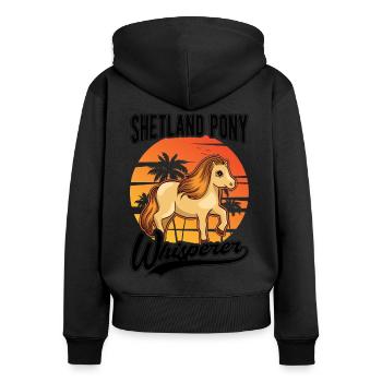 Shetland Pony Flüsterer Shetland Pony Whisperer - Sweat à capuche zippé Premium bio Femme - noir - Dos - Julia (174cm)