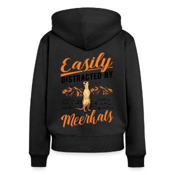 Meerkat Gift Meerkat - Women's Premium Organic Zip Hoodie - black - Back - Julia (174cm)