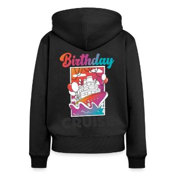 Cruise Ship Vacation Birthday - Frauen Premium Bio Zip Hoodie - Schwarz - Hinten - Julia (174cm)