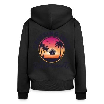 Cruise Ship Vacation Retired - Frauen Premium Bio Zip Hoodie - Schwarz - Hinten - Julia (174cm)