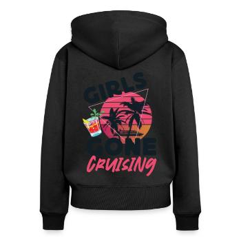 Cruise Ship Vacation Friends - Frauen Premium Bio Zip Hoodie - Schwarz - Hinten - Julia (174cm)