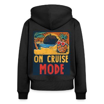 Cruise Ship Vacation Vintage On - Frauen Premium Bio Zip Hoodie - Schwarz - Hinten - Julia (174cm)