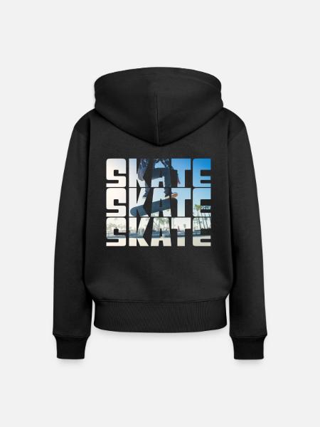 Skateboarding - Frauen Premium Bio Zip Hoodie - Schwarz