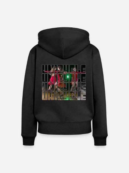 Einrad fahren - Frauen Premium Bio Zip Hoodie - Schwarz