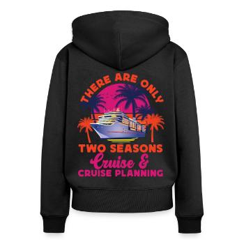 Cruise Ship Vacation Retro There - Women's Premium Organic Zip Hoodie - black - Back - Julia (174cm)