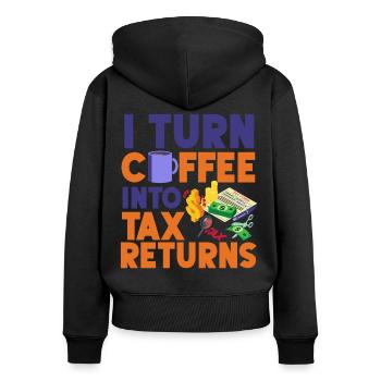 Accountant Bookkeeper Accounting - Frauen Premium Bio Zip Hoodie - Schwarz - Hinten - Julia (174cm)