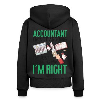 Accountant Bookkeeper Accounting - Frauen Premium Bio Zip Hoodie - Schwarz - Hinten - Julia (174cm)