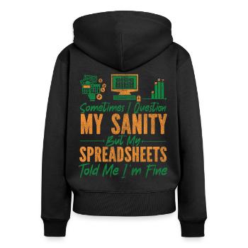 Accountant Bookkeeper Accounting - Frauen Premium Bio Zip Hoodie - Schwarz - Hinten - Julia (174cm)