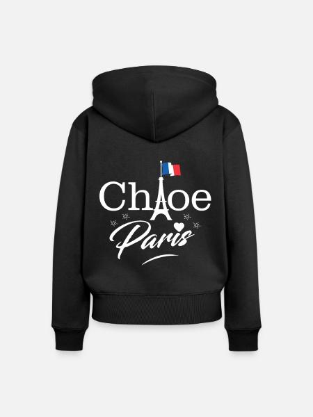 Eiffelturm Paris Französische Liebe - Frauen Premium Bio Zip Hoodie - Schwarz