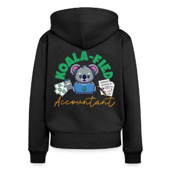Accountant Bookkeeper Accounting - Frauen Premium Bio Zip Hoodie - Schwarz - Hinten - Julia (174cm)