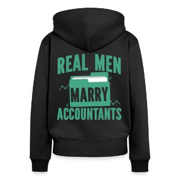 Accountant Bookkeeper Marriage - Frauen Premium Bio Zip Hoodie - Schwarz - Hinten - Julia (174cm)
