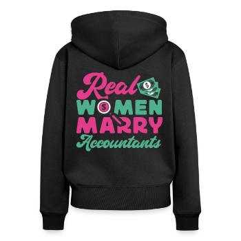 Accountant Bookkeeper Marriage - Frauen Premium Bio Zip Hoodie - Schwarz - Hinten - Julia (174cm)