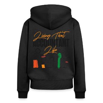 Accountant Bookkeeper Accounting - Women's Premium Organic Zip Hoodie - black - Back - Julia (174cm)