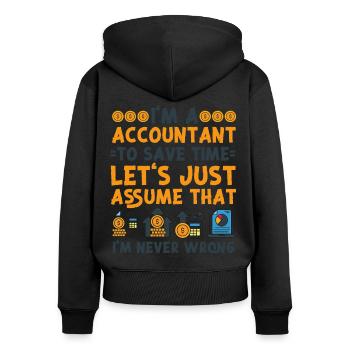 Accountant Bookkeeper Accounting - Women's Premium Organic Zip Hoodie - black - Back - Julia (174cm)