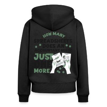 Accountant Bookkeeper Accounting - Frauen Premium Bio Zip Hoodie - Schwarz - Hinten - Julia (174cm)