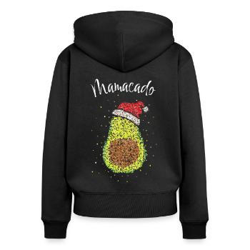 Werdende Mutter Mama Schwangerschaft Babybauch - Frauen Premium Bio Zip Hoodie - Schwarz - Hinten - Julia (174cm)