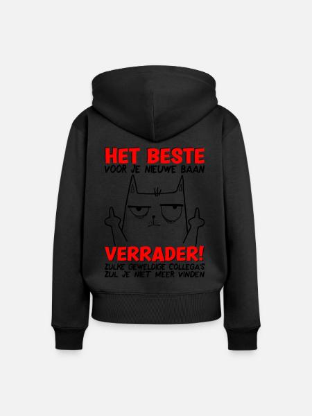 Nieuwe Baan Afscheidscadeau Afscheid Collega - Vrouwen Premium Bio ziphoodie - zwart