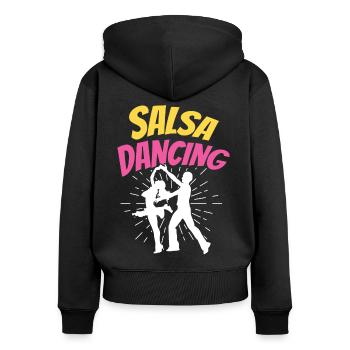 Danse salsa Danseurs de danse de loisir - Sweat à capuche zippé Premium bio Femme - noir - Dos - Julia (174cm)