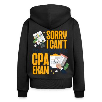 Accountant Bookkeeper Accounting - Women's Premium Organic Zip Hoodie - black - Back - Julia (174cm)