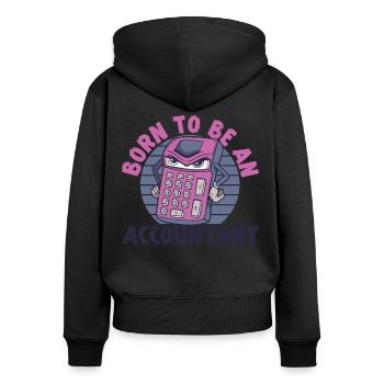 Accountant Bookkeeper Accounting - Women's Premium Organic Zip Hoodie - black - Back - Julia (174cm)