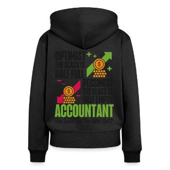 Accountant Bookkeeper Accounting - Frauen Premium Bio Zip Hoodie - Schwarz - Hinten - Julia (174cm)