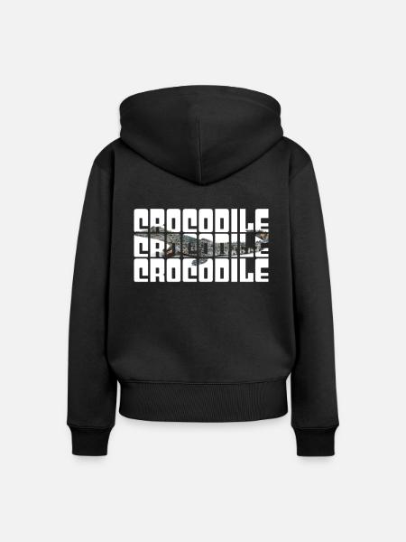 Krokodil - Frauen Premium Bio Zip Hoodie - Schwarz