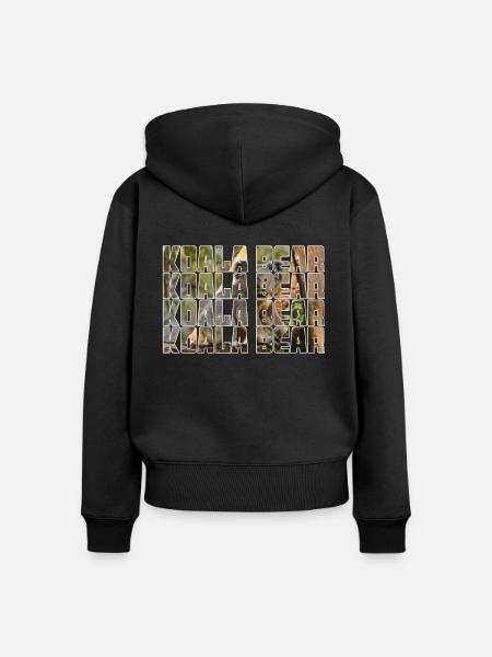 Koala Bär - Frauen Premium Bio Zip Hoodie - Schwarz
