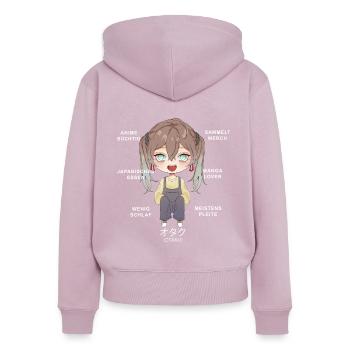 Otaku Anime Fille - Sweat à capuche zippé Premium bio Femme - rose poudré - Dos - Julia (174cm)