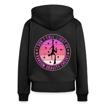 Vertical Cloth Acrobatics Aerial Gravity Check - Sweat à capuche zippé Premium bio Femme - noir - Dos - Julia (174cm)
