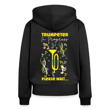 Trompettiste trompettiste In - Sweat à capuche zippé Premium bio Femme - noir - Dos - Julia (174cm)