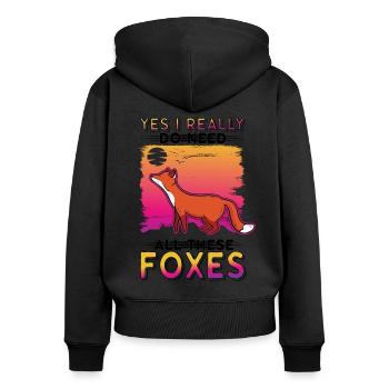 Yes I really do need all these Foxes Fuchs - Women's Premium Organic Zip Hoodie - black - Back - Julia (174cm)