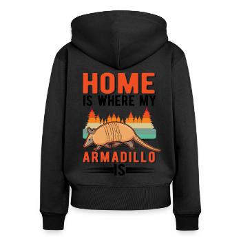 Armadillo Home Armadillo - Women's Premium Organic Zip Hoodie - black - Back - Julia (174cm)