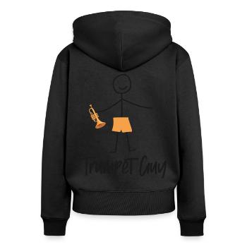 Trumpet Player Minimalistic - Frauen Premium Bio Zip Hoodie - Schwarz - Hinten - Julia (174cm)