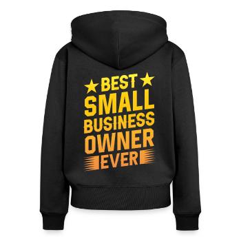 Bester Kleinunternehmer Aller Zeiten CEO Gründer - Frauen Premium Bio Zip Hoodie - Schwarz - Hinten - Julia (174cm)
