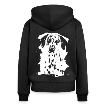 Dalmate - Sweat à capuche zippé Premium bio Femme - noir - Dos - Julia (174cm)