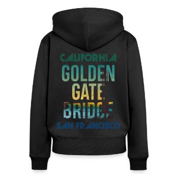 Golden Gate Bridge Souvenir San Francisco Tour à - Sweat à capuche zippé Premium bio Femme - noir - Dos - Julia (174cm)