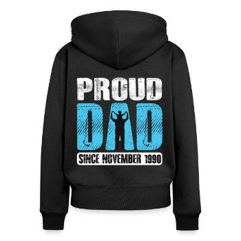 Proud Dad Since November 1990 - Women's Premium Organic Zip Hoodie - black - Back - Julia (174cm)