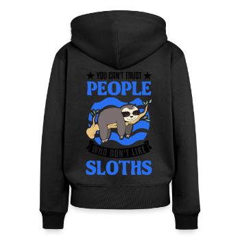 Sloth lover - Women's Premium Organic Zip Hoodie - black - Back - Julia (174cm)