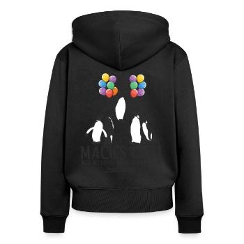 Jobwechsel Abschied Kollege Abschiedsgeschenk - Frauen Premium Bio Zip Hoodie - Schwarz - Hinten - Julia (174cm)