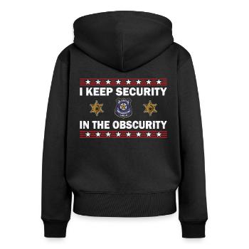 Polizist I Keep Security In The Obscurity Polizei - Frauen Premium Bio Zip Hoodie - Schwarz - Hinten - Julia (174cm)