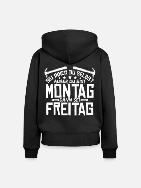 Handwerker Werkstatt Handwerk - Frauen Premium Bio Zip Hoodie - Schwarz