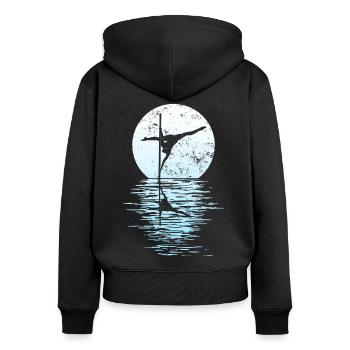 Pole Dance Dancer, Pole Dance, Pole Dancing - Sweat à capuche zippé Premium bio Femme - noir - Dos - Julia (174cm)